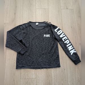 PINK Victoria's Secret Charcoal Long Sleeve Top
